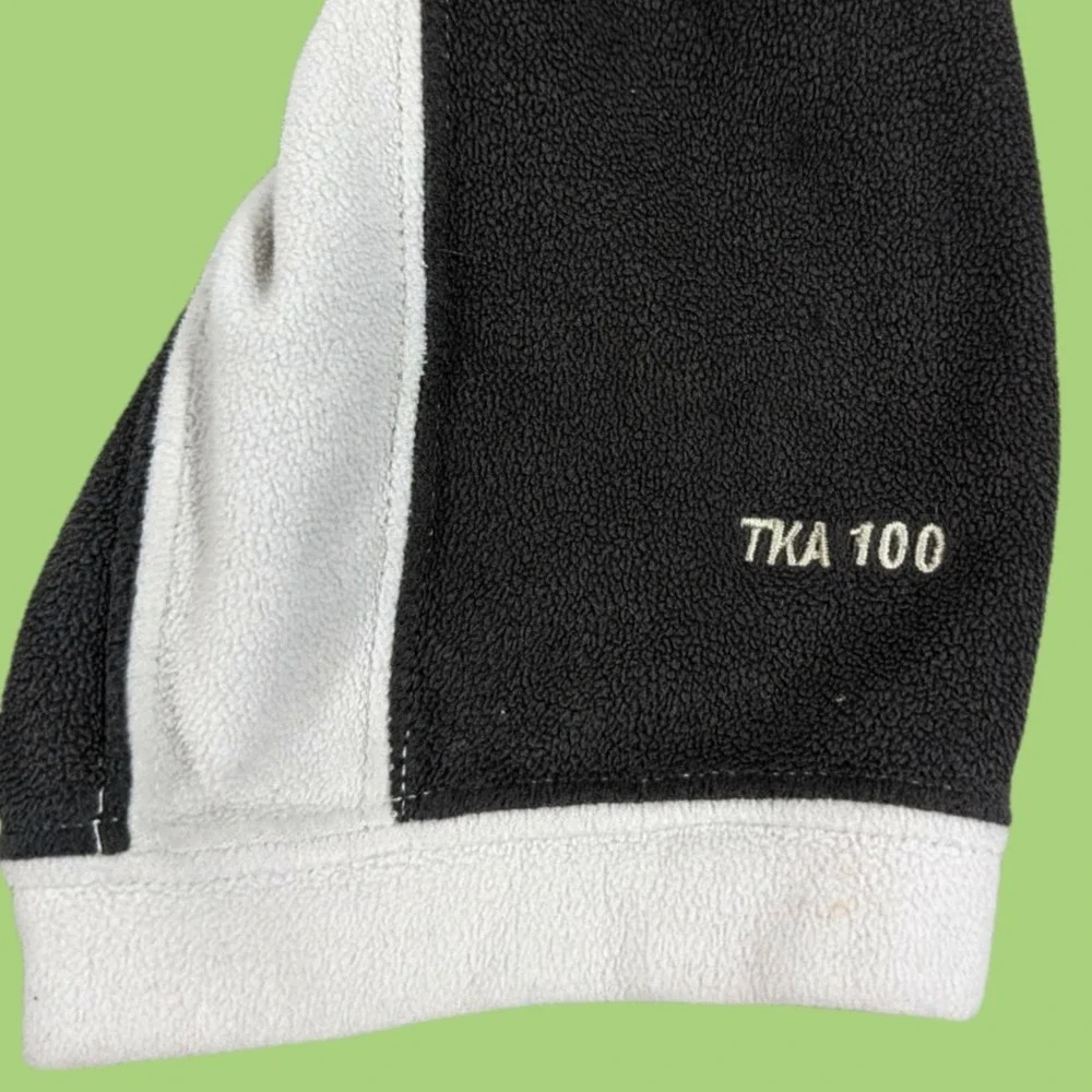 The North Face TKA 100 Jacket M White GRAY 1/4‎ Zip Pullover Fleece Lightweight
